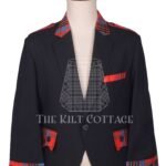 Black Serge Wool and Tartan Hybrid Scottish Kilt Jacket