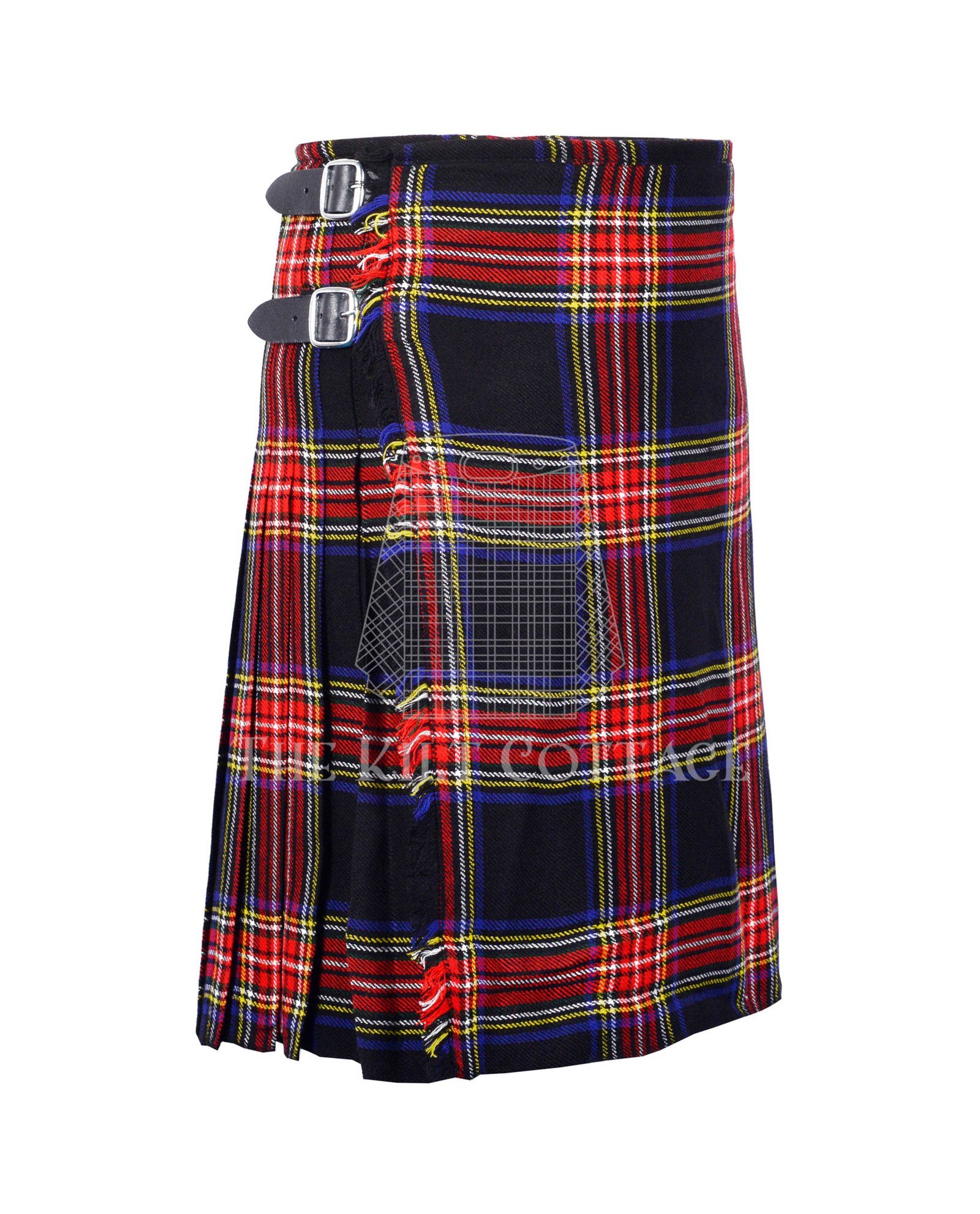 Black Stewart Tartan 8 Yard Kilt Black Stewart Tartan 8 Yard Kilt