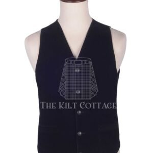 Black Velvet 5 Buttons Argyll Waistcoat