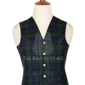 Black Watch Tartan 5 Buttons Argyll Waistcoat