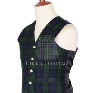 Black Watch Tartan 5 Buttons Argyll Waistcoat