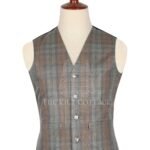 Black Watch Weathered Tartan 5 Buttons Argyll Waistcoat
