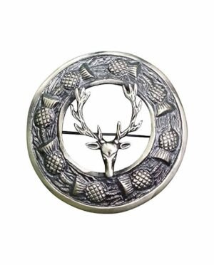 Stag Head Scottish Brooch