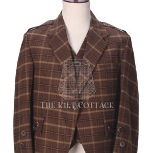 Brown Plaid Wool Crail Jacket and Waistcoat