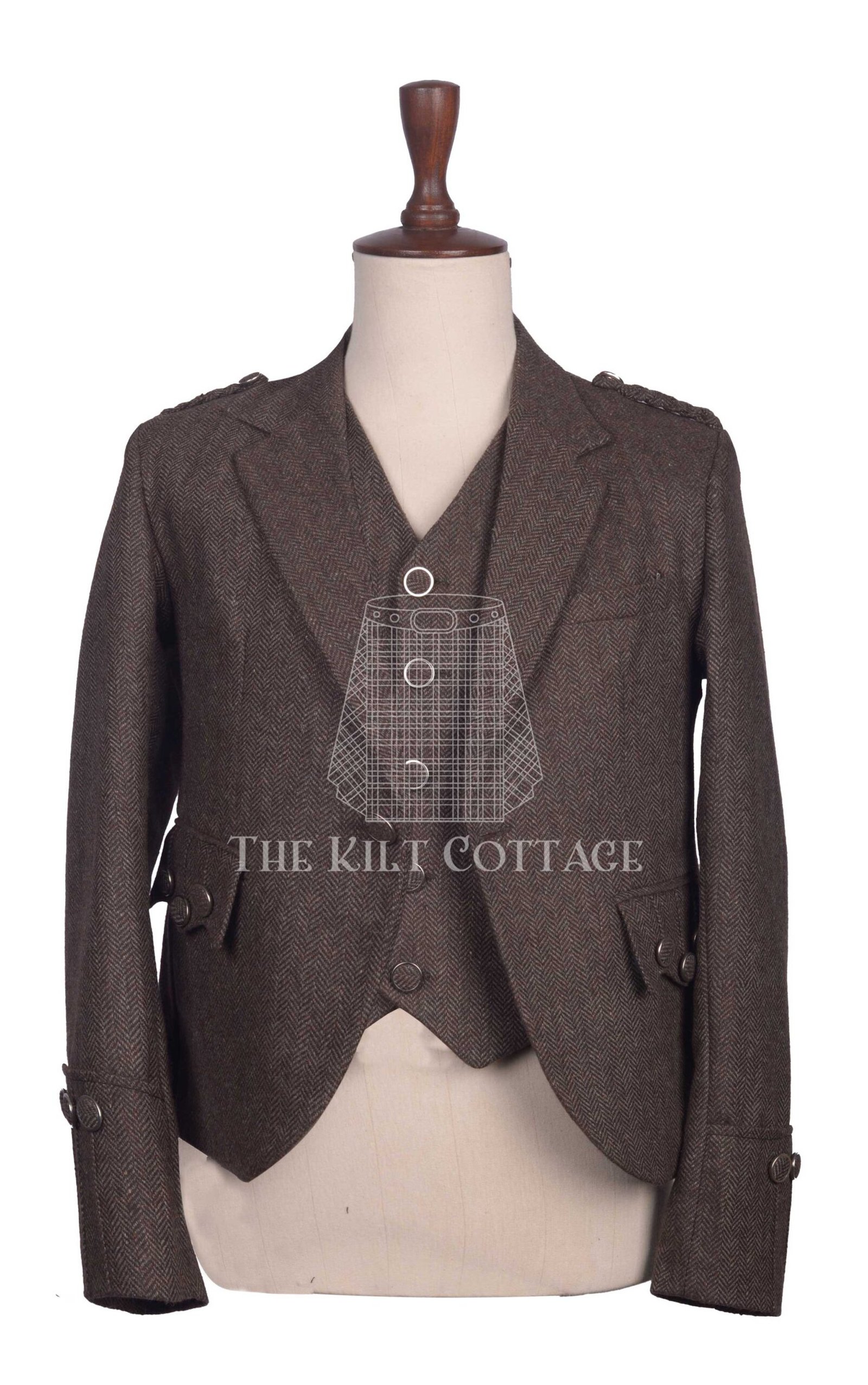 Brown Tweed Argyll Jacket and Waistcoat