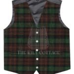 Brown Watch Tartan 5 Buttons Argyll Waistcoat