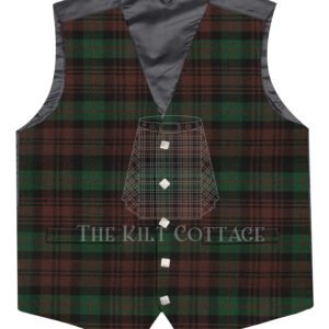 Brown Watch Tartan 5 Buttons Argyll Waistcoat