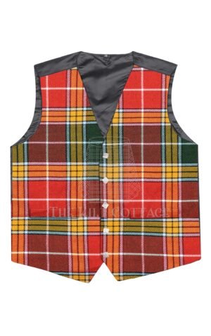 Buchanan Muted Tartan 5 Buttons Argyll Waistcoat
