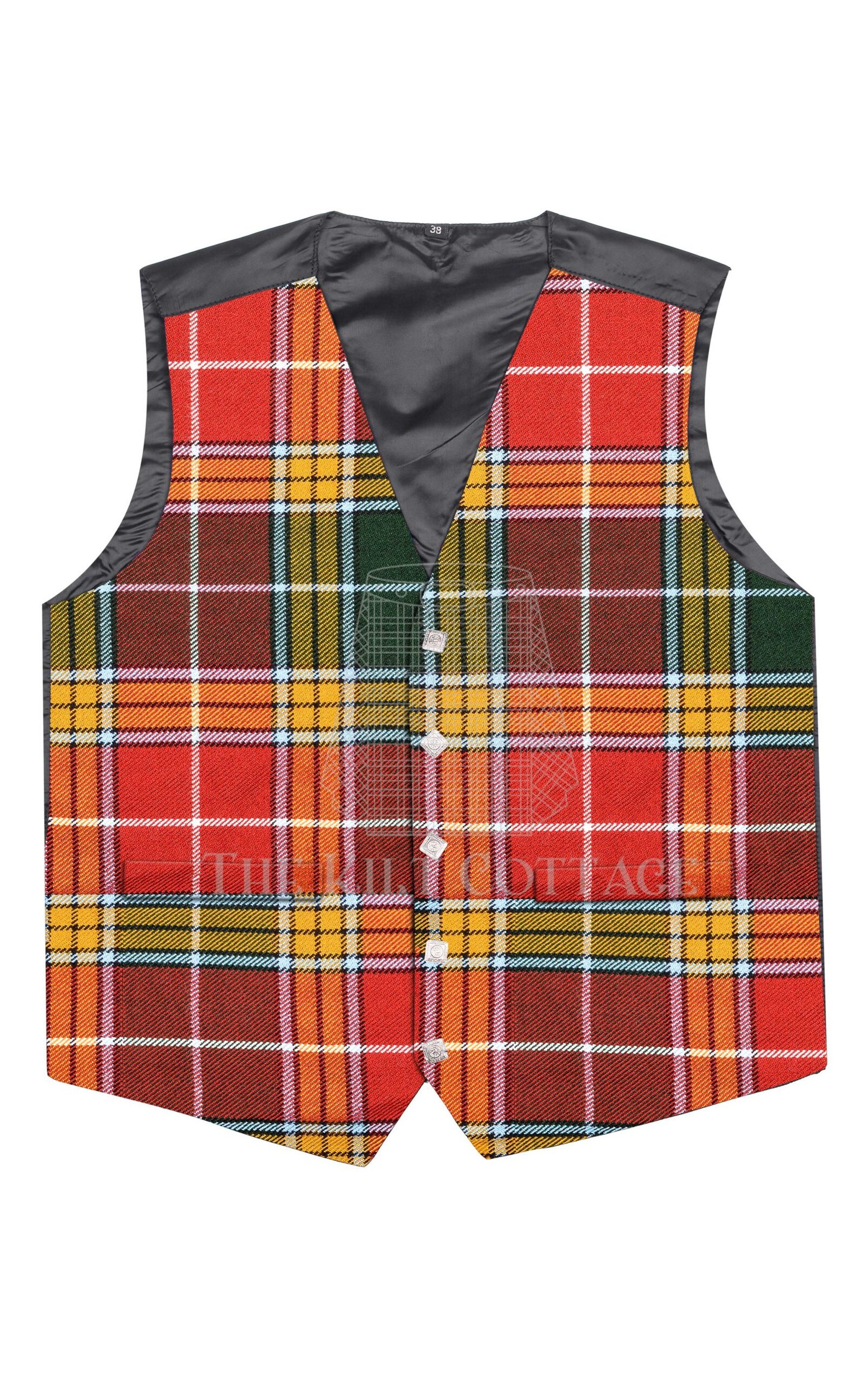 Buchanan Muted Tartan 5 Buttons Argyll Waistcoat