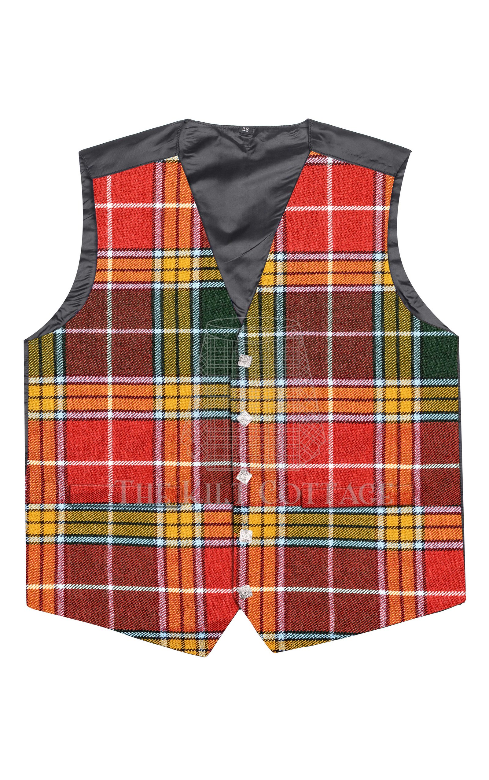 Buchanan Muted Tartan 5 Buttons Argyll Waistcoat Buchanan Muted Tartan 5 Buttons Argyll Waistcoat