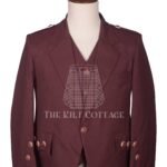 Burgundy Wool Argyll Jacket and Waistcoat
