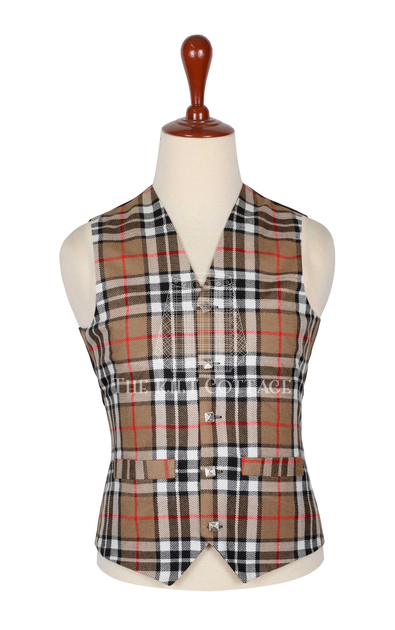 Camel of Thompson Tartan 5 Buttons Argyll Waistcoat