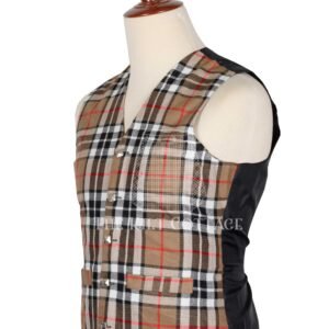 Camel of Thompson Tartan 5 Buttons Argyll Waistcoat
