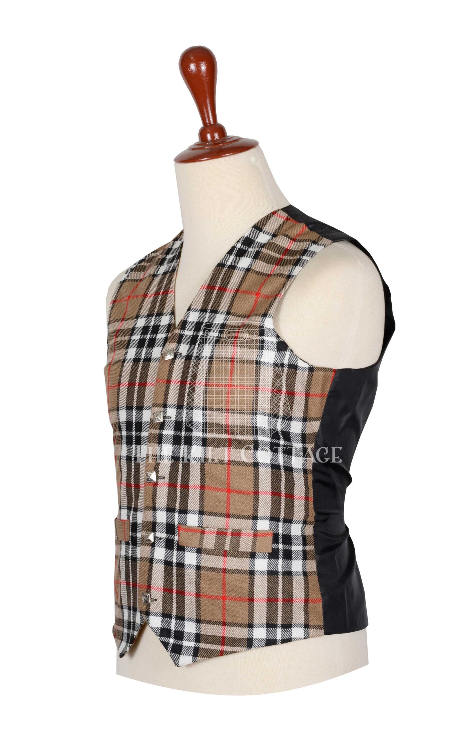 Camel of Thompson Tartan 5 Buttons Argyll Waistcoat