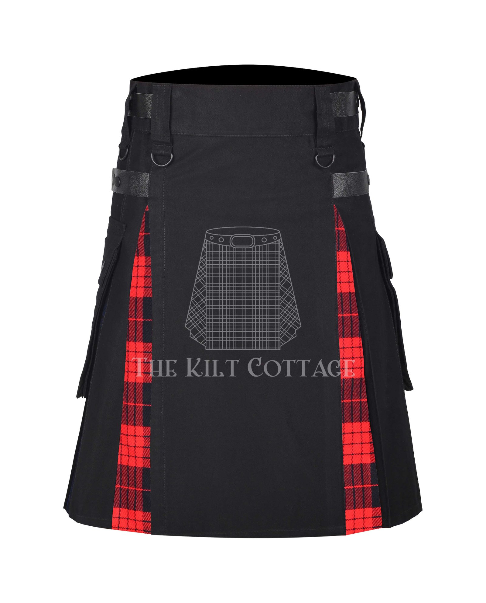 Cameron-Black-Tartan-Kilt Cameron Black Tartan Hybrid Kilt