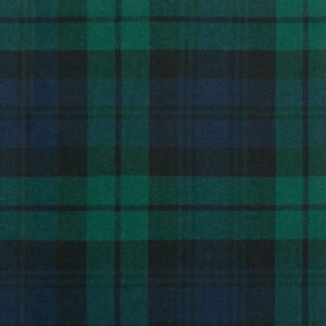 Campbell Ancient is a vibrant blue and green based Strome tartan with a black overcheck and is also known as Black Watch Ancient. Woven using 100% Pure New Acrylic Wool, Strome tartan is available for made to measure products, accessories, upholstery and crafts. Made in Scotland. The Clan Campbell were powerful in the West of Scotland and in Argyllshire. Known as the race of Diarmid.