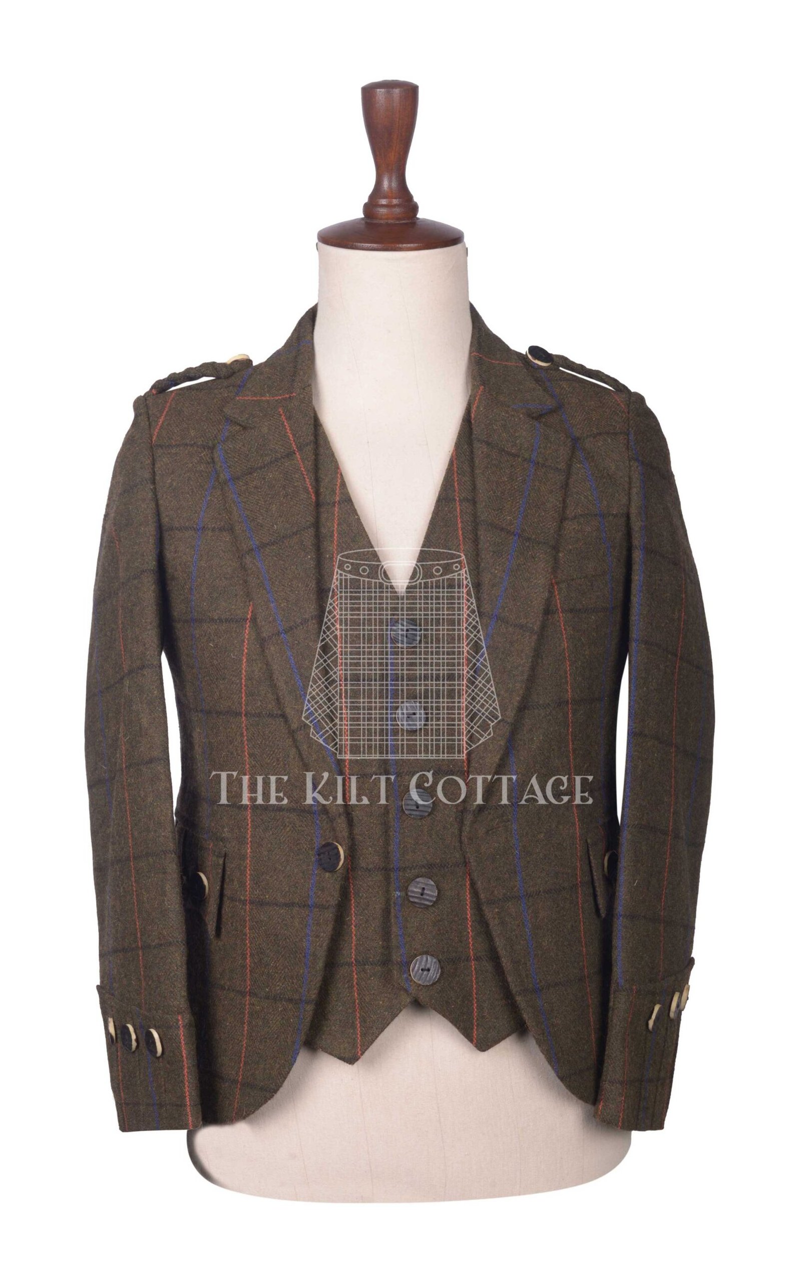 Country Brown Tweed Argyll Jackets and Waistcoat
