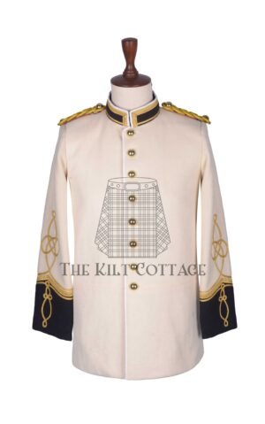 Cream Wool Military Officer Tunic Rennaisance Jacket