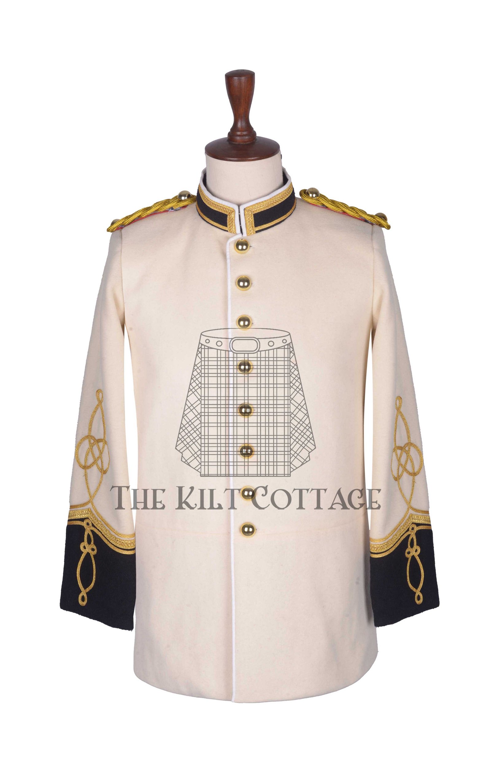 Cream Wool Military Officer Tunic Rennaisance Jacket Cream Wool Military Officer Tunic Rennaisance Jacket