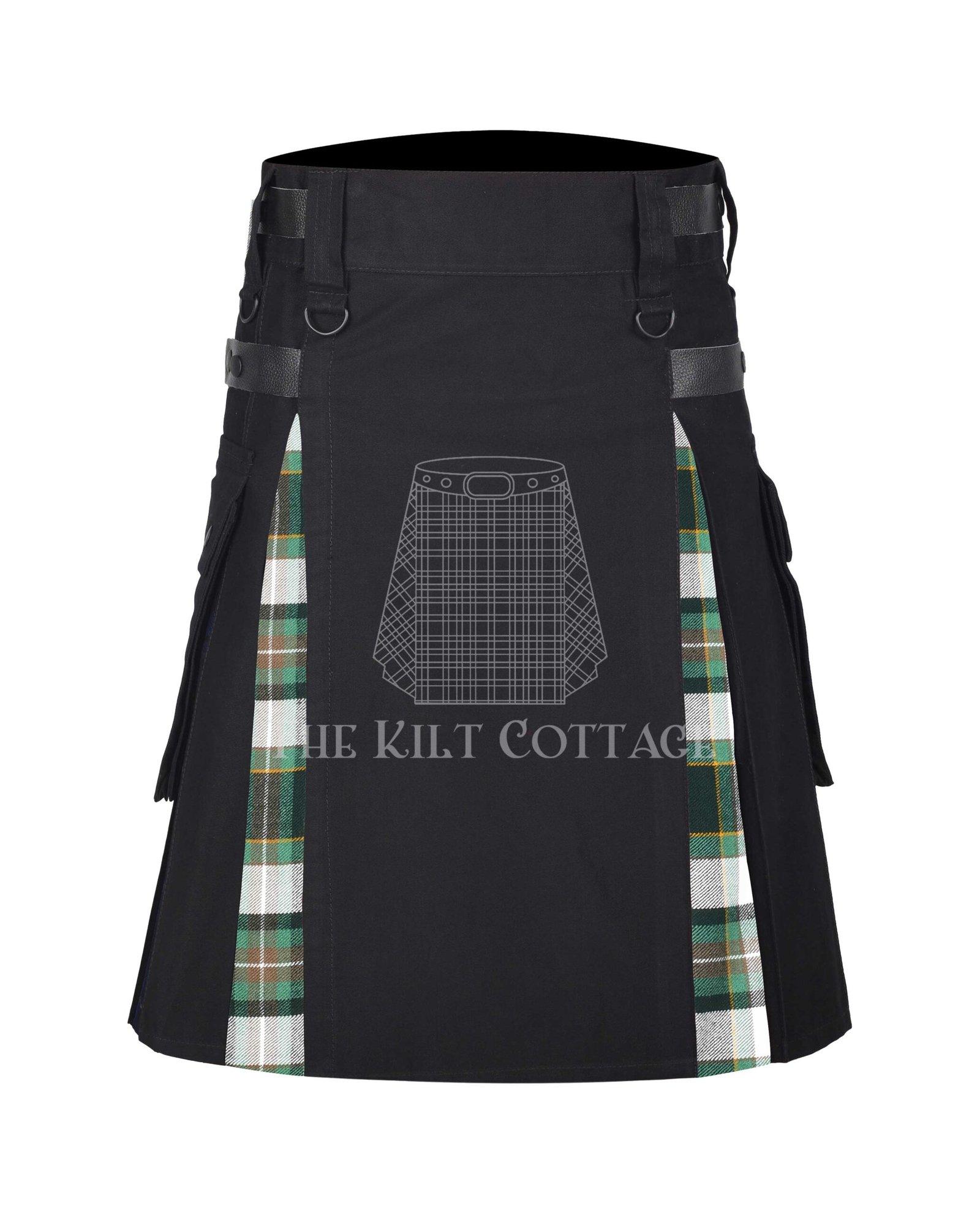 Drummond of perth Dress Green Tartan Hybrid Kilt