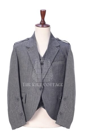 Gray Tweed 5 Buttons Argyll Waistcoat