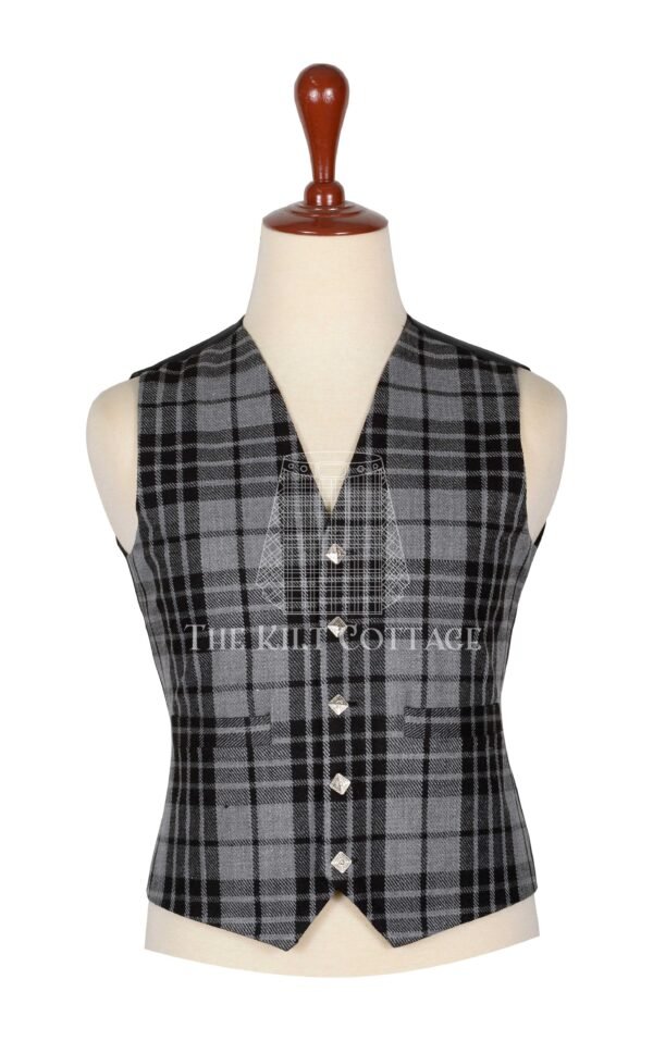 Gray Watch Tartan 5 Buttons Argyll Waistcoat