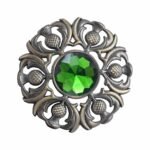 Green Antique Brass Scottish brooch