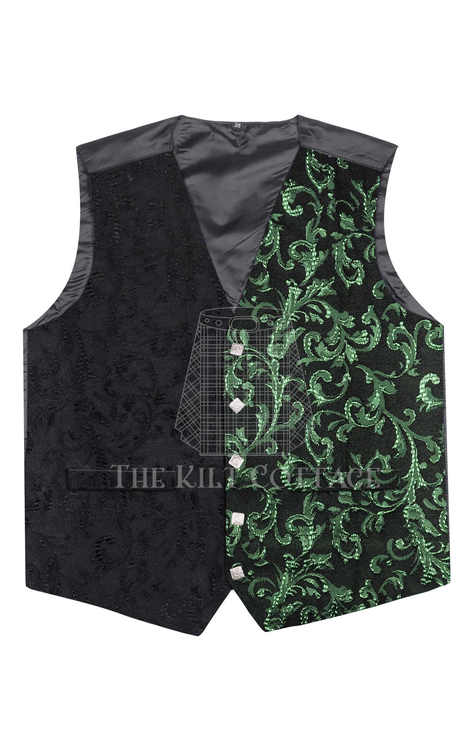 Green Barcode 5 Buttons Argyll Waistcoat