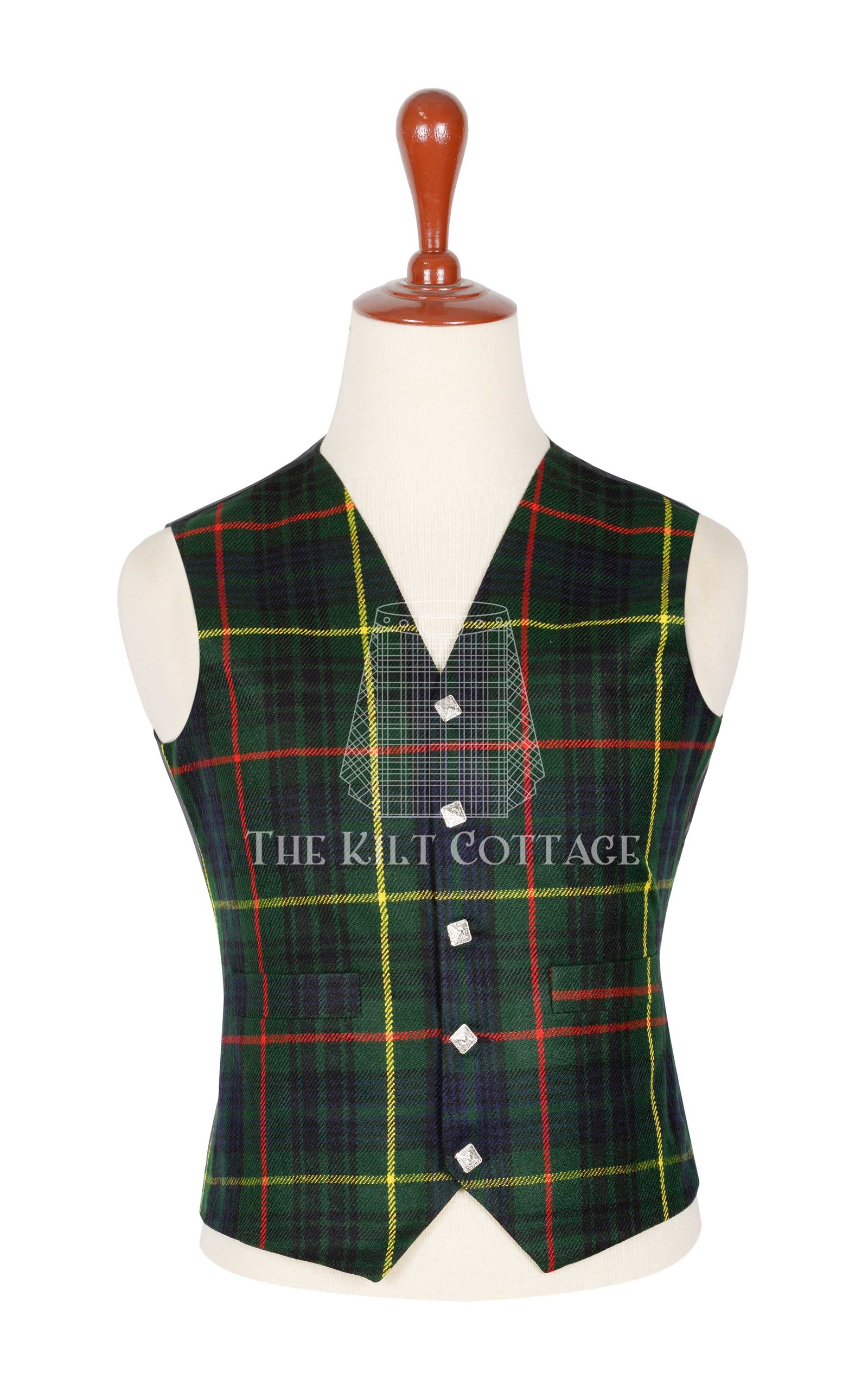 Hunting Stewart Tartan 5 Buttons Argyll Waistcoat Hunting Stewart Tartan 5 Buttons Argyll Waistcoat