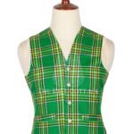 Irish National Tartan 5 Buttons Argyll Waistcoat