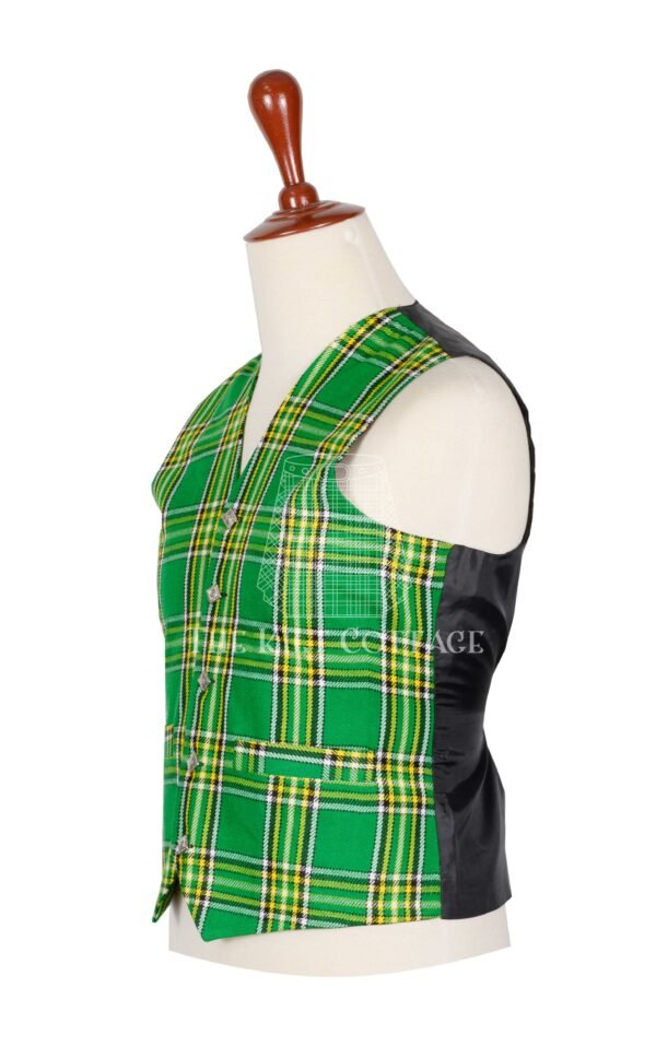 Irish National Tartan 5 Buttons Argyll Waistcoat