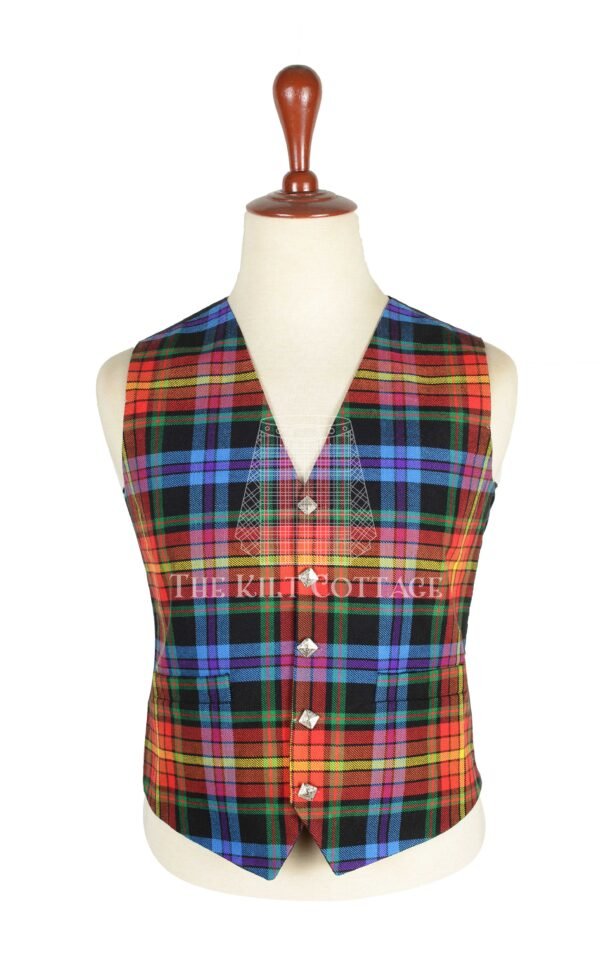 LGBTQ Pride Tartan 5 Buttons Argyll Waistcoat