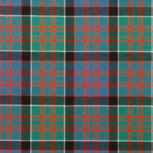 MacDonald of the Isles Hunting Modern Lightweight Tartan is a green-based tartan with shades of blue. Woven using 100% Pure New Acrylic Wool this tartan is available for made to measure products, accessories, soft furnishings and craft projects. Made here in our mill in Selkirk, Scotland. MacDonald of the Isles Somerled of the Isles, founder of Clan Donald, expelled the Norsemen from the Isles in the 12th century. He was killed in 1164 when engaged in the battle against King Malcolm IV. John, son of Angus Og, who supported Robert the Bruce, took the title of "Lord of the Isles.