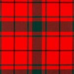 MacDonald of the Isles Red Modern Heavyweight Tartan is a bright red-based tartan fabric with green overchecks.