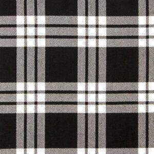 MacFarlane Black-White Ancient Tartan Fabric