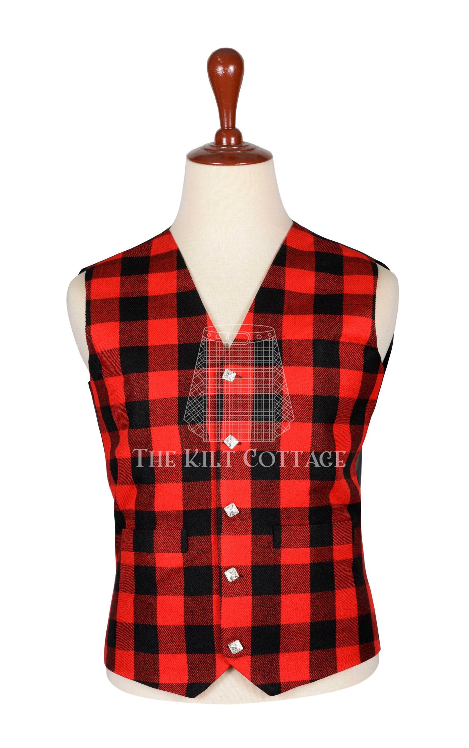 MacGregor Rob Roy Tartan 5 Buttons Argyll Waistcoat