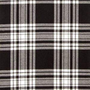 Menzies Black And White Modern Tartan Fabric