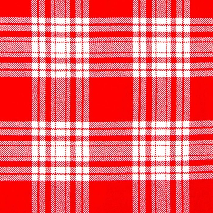 Menzies Red And White Modern Tartan Fabric