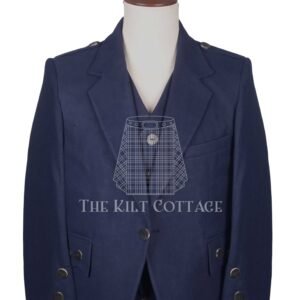 Navy Melton Wool Argyll Jacket and Waistcoat