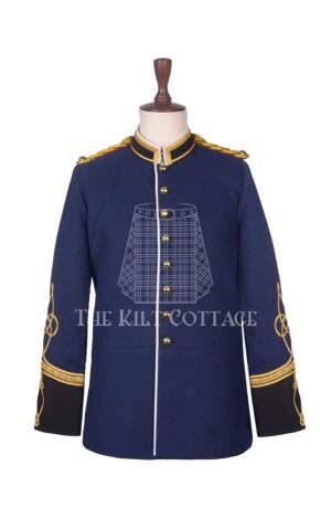 Navy Wool Military Officer Tunic Rennaisance Jacket