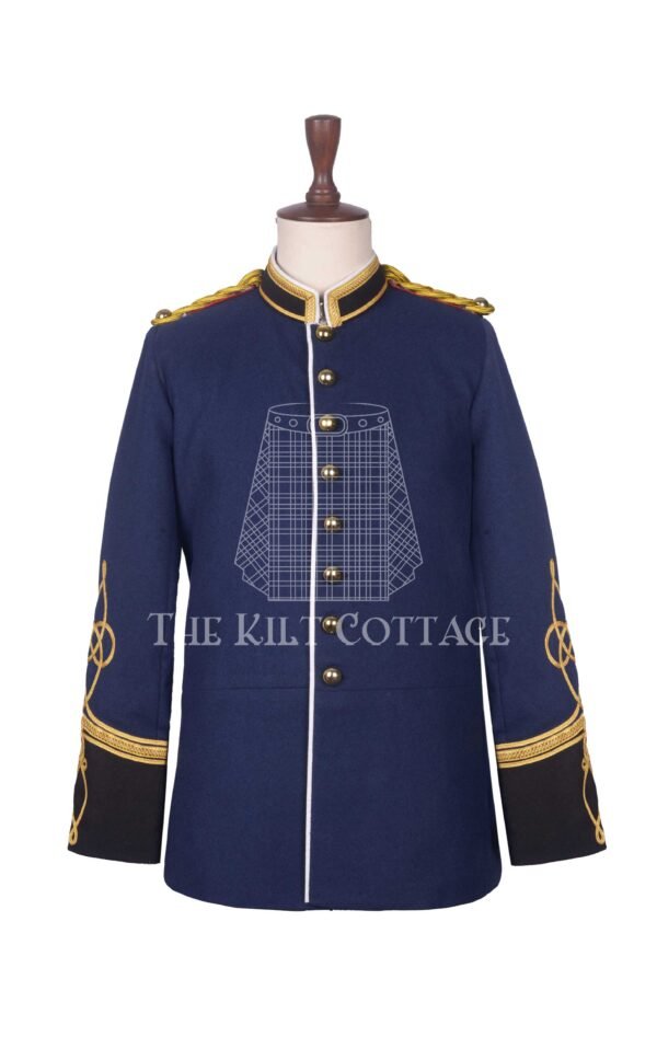Navy Wool Military Officer Tunic Rennaisance Jacket