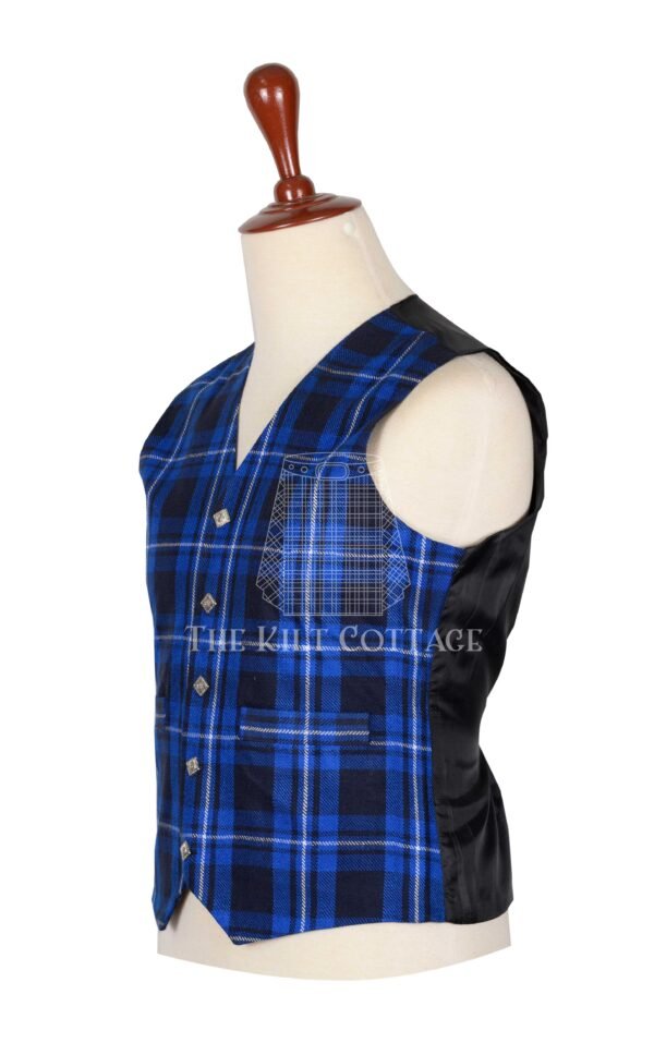 Ramsay Blue Tartan 5 Buttons Argyll Waistcoat