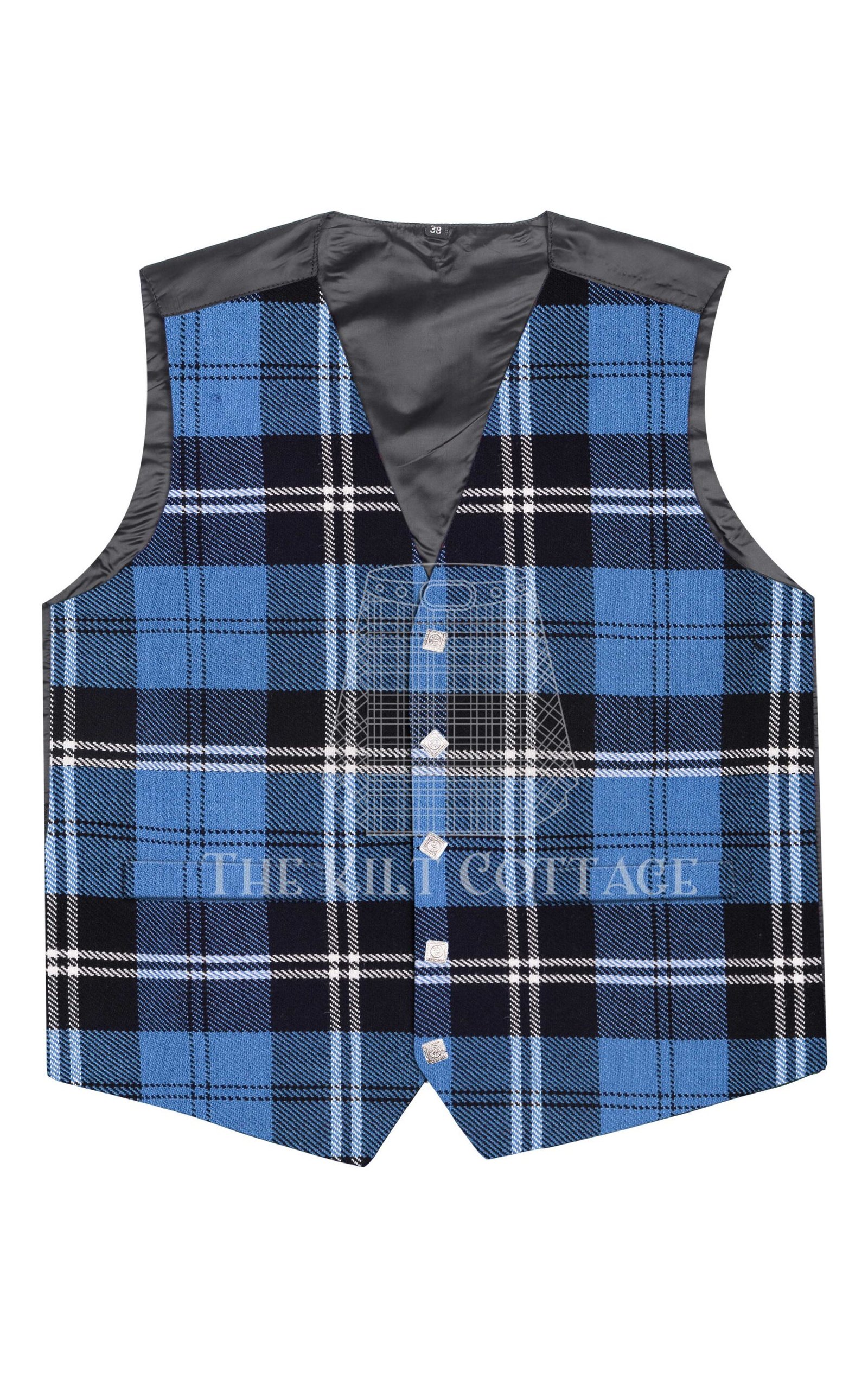 Ramsay Blue Hunting Tartan 5 Buttons Argyll Waistcoat