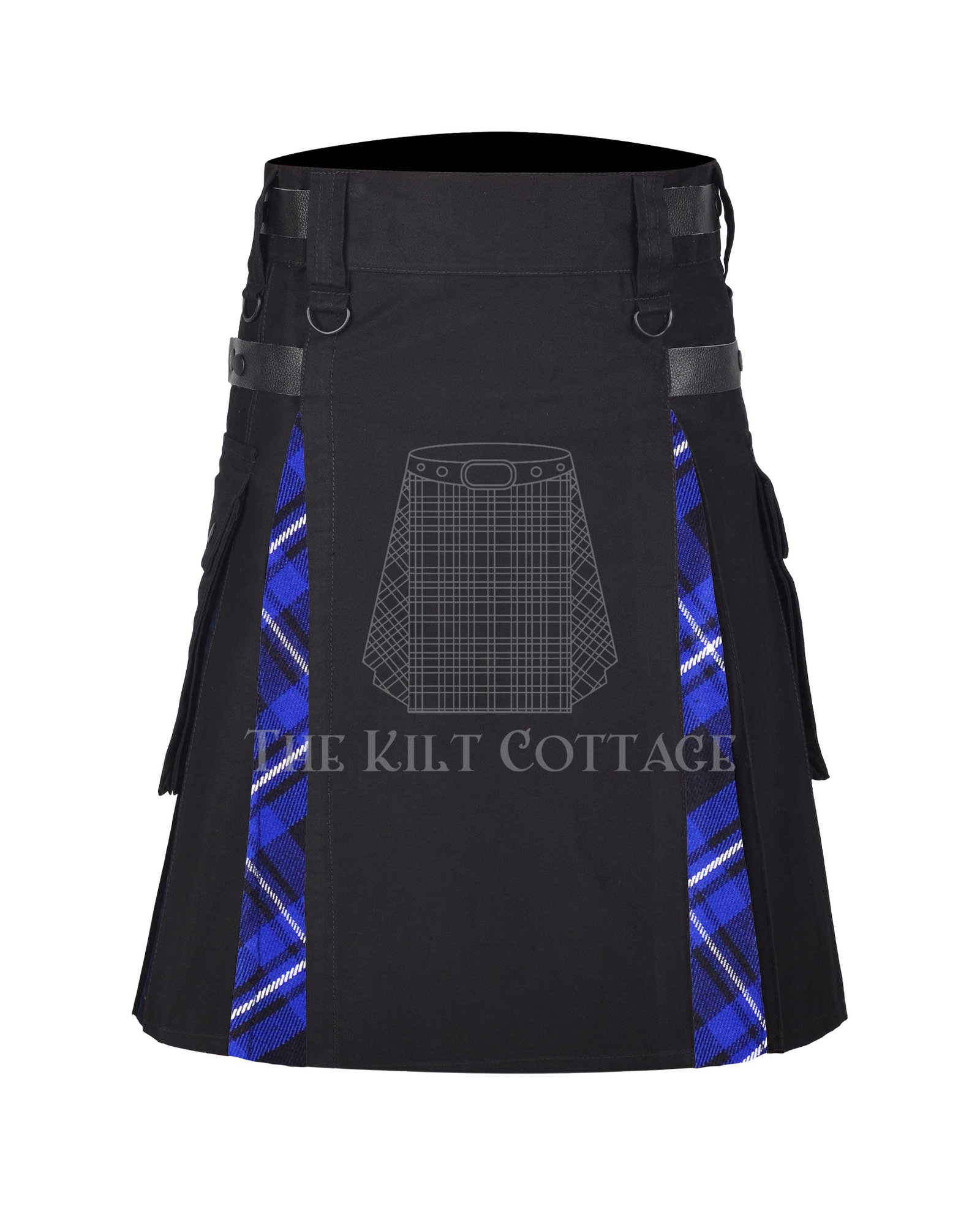 Ramsay-Blue-Tartan-Utility-Hybrid-kilt (2) Ramsay Blue Tartan Hybrid Kilt