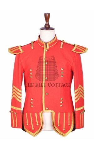 Scottish Red Gold Military Doublet Jacket