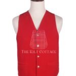 Red Velvet 5 Buttons Argyll Waistcoat