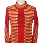 Red Wool Gold Braided Royal Military Officer Jacket