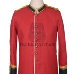 Red Wool Military Officer Tunic Rennaisance Jacket