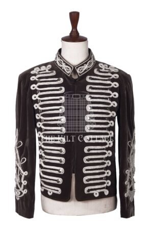 Rennaisance Military Officer Jacket Silver Braided