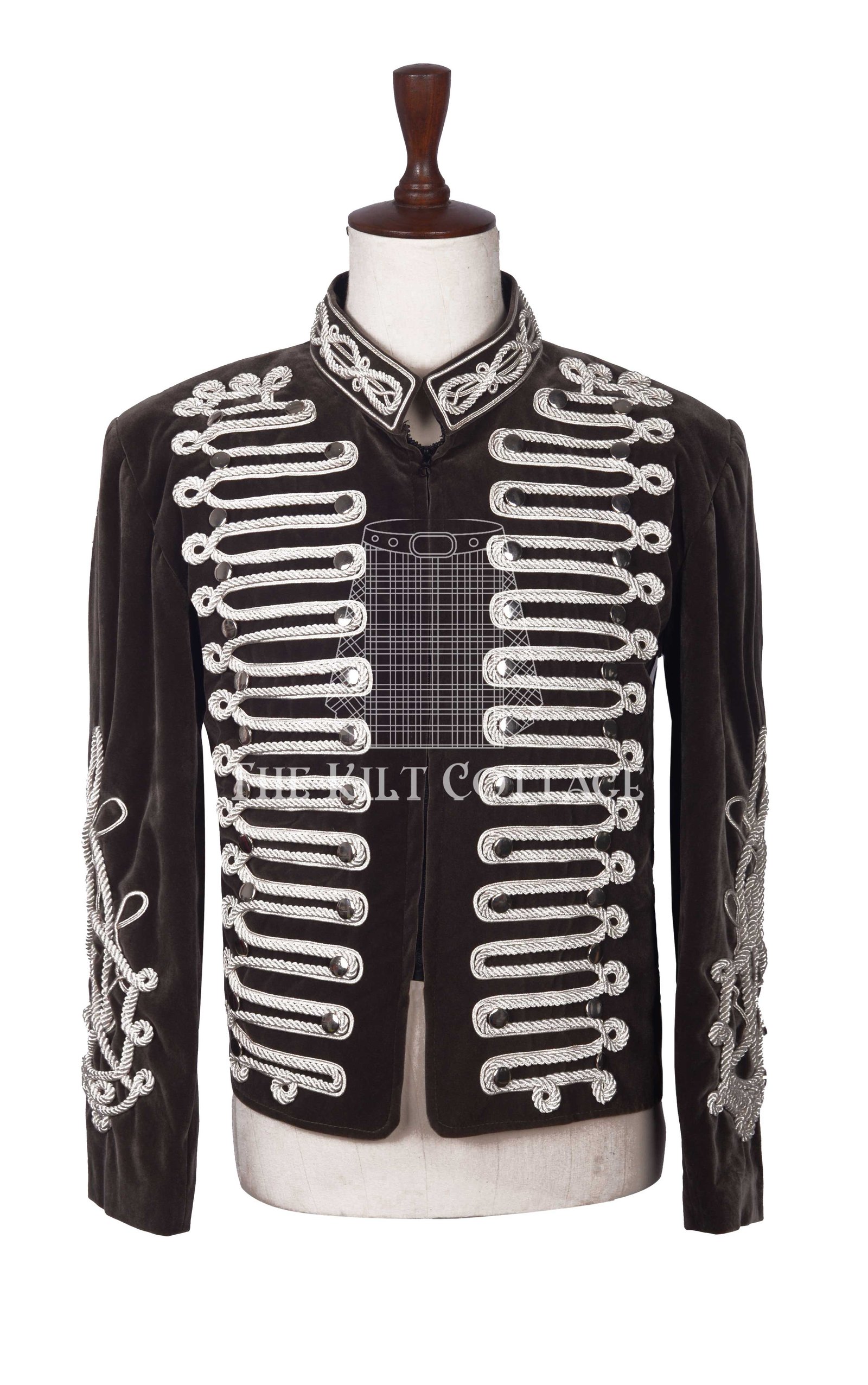 Rennaisance Military Officer Jacket Silver Braided